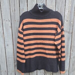 Creamon Black Ribbed Turtleneck Sweater